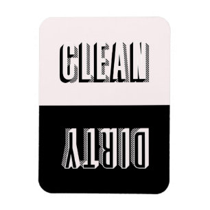 Pink und Schwarz Block Moderne Typografie Geschirr Magnet