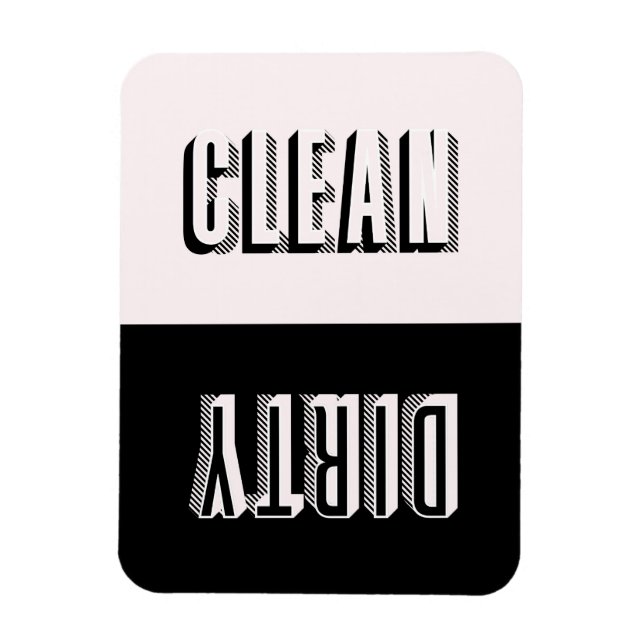 Pink und Schwarz Block Moderne Typografie Geschirr Magnet (Vertikal)