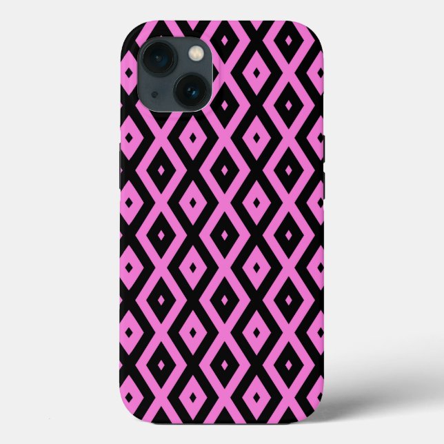 Pink und schwarz Diamant Muster Case-Mate iPhone c Hülle (Rückseite)