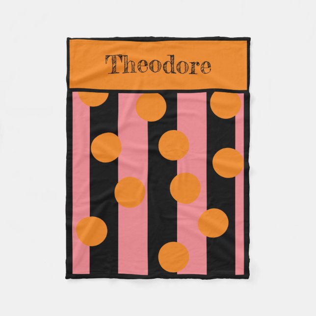 Pink und schwarz gestreiftes Fleeceblatt Fleecedecke (Vorderseite)