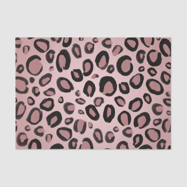 Pink und schwarz gestrichene Cheetah Leopard Druck Seidenpapier (Vorderseite)