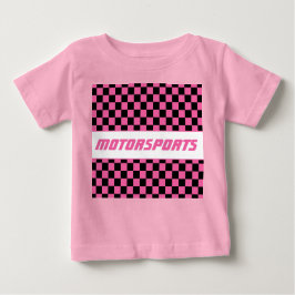 Pink und schwarz Karo Muster Baby T-shirt