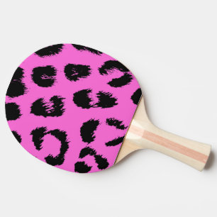 Pink und Schwarz-Leopard-Muster Tischtennis Schläger