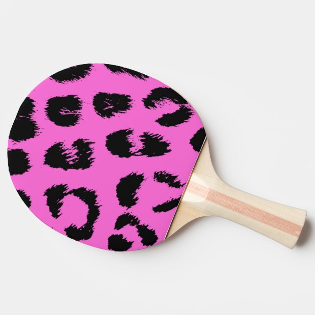 Pink und Schwarz-Leopard-Muster Tischtennis Schläger (Seitenansicht)