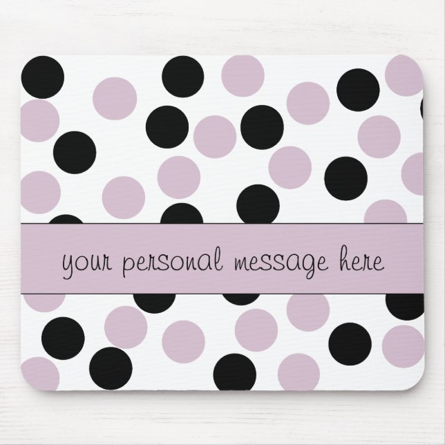 Pink und schwarz Polka Dot Mouse Pad Mousepad (Vorne)