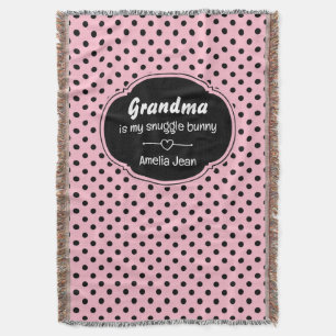 Pink- und Schwarz-Polka-Punkte individuell einstel Decke