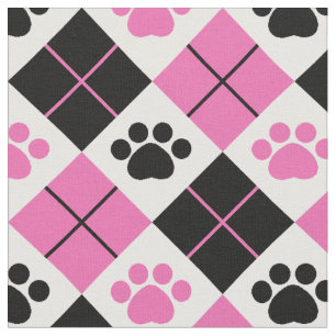 Pink und Schwarz Raute Druckmuster Stoff
