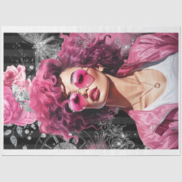 Pink und Schwarz Shabby Glam SG2 Dekoupage Paper Seidenpapier