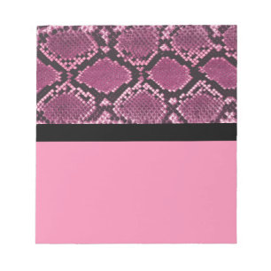 Pink und Schwarz Snakeskin Notepad Notizblock