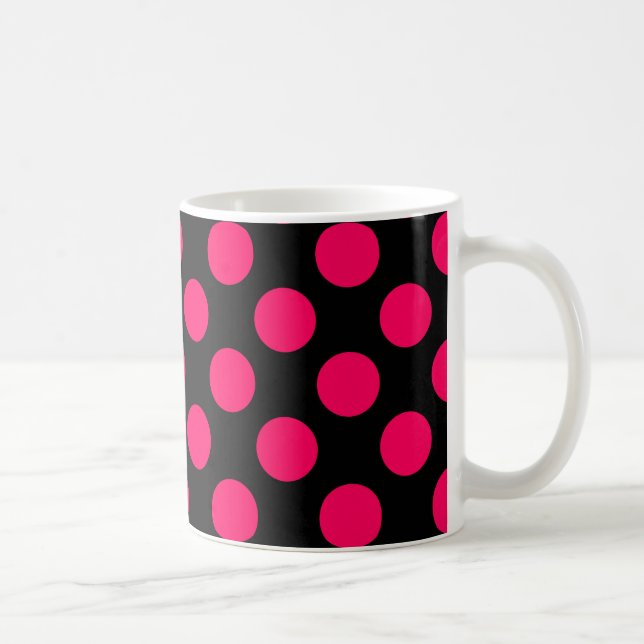 Pink-und Schwarz-Tupfen-Muster Tasse (Rechts)