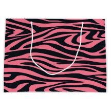 Pink und schwarz Zebra Tierdruckbeutel