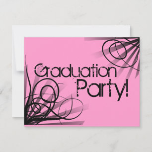 Pink und Schwarze Graduierungspartei Einladung