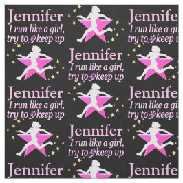 PINK UND SCHWARZE PERSONALISIERTE RUNNER-MÄDCHEN STOFF