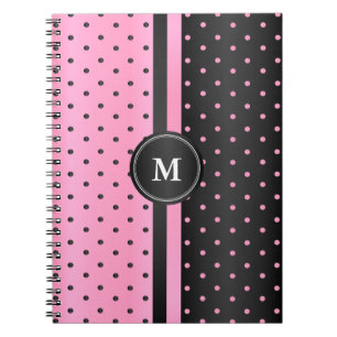 Pink und schwarze Polka-Punkte Notizblock