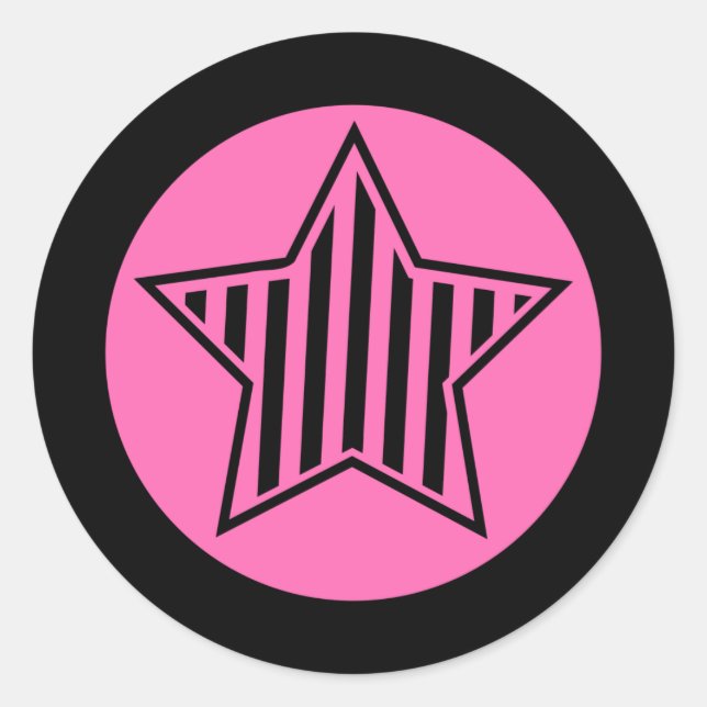 Pink und Schwarzes spielen ringsum Aufkleber die (Vorderseite)