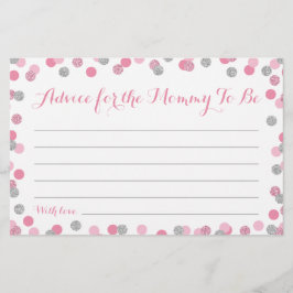 Pink und Silver Babyduschberatung für Mama Cards