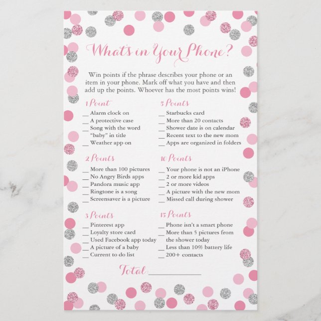 Pink und Silver Glitzer Was steckt in deinem Handy (Vorderseite)