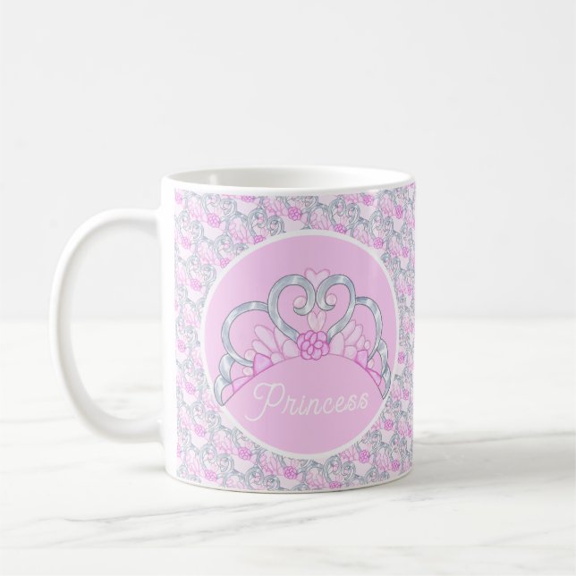 Pink und Silver Tiara Tasse individuell anpassen (Links)