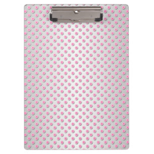 Pink und Silvery White Polka Dot Muster Klemmbrett