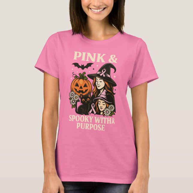 Pink und Spooky mit Zweck - Halloween T-Shirt (Vorderseite)