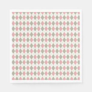 Pink und Taupe Raute Muster-Elegant Versatile Serviette