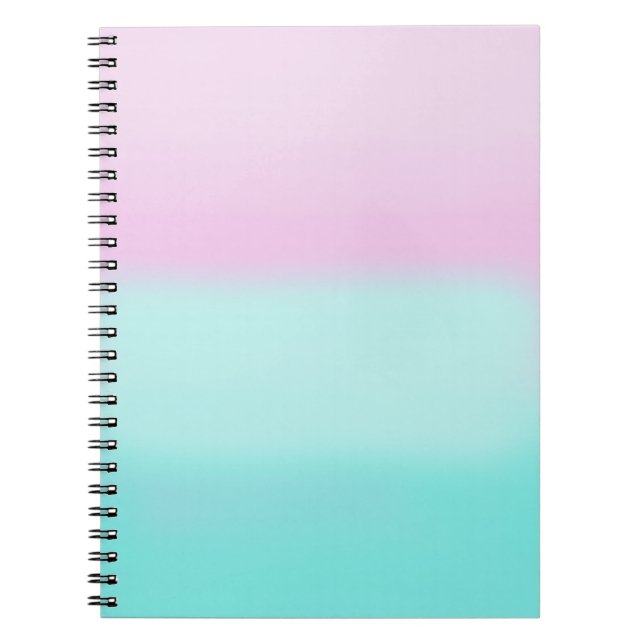 Pink und türkisfarbenes Pastell-Notebook Notizblock (Vorderseite)