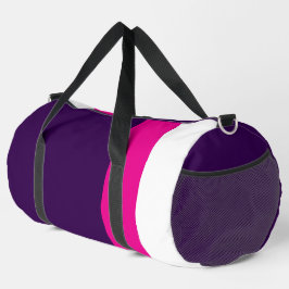 Pink und Weiß auf Marineblau groß Duffle Bag