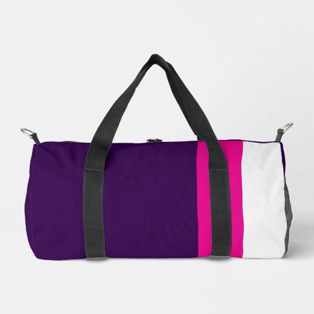 Pink und Weiß auf Navy Klein Duffle Bag (Vorderseite)