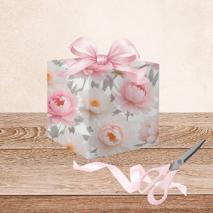 Pink und Weiß, Blumenpapier Geschenkpapier