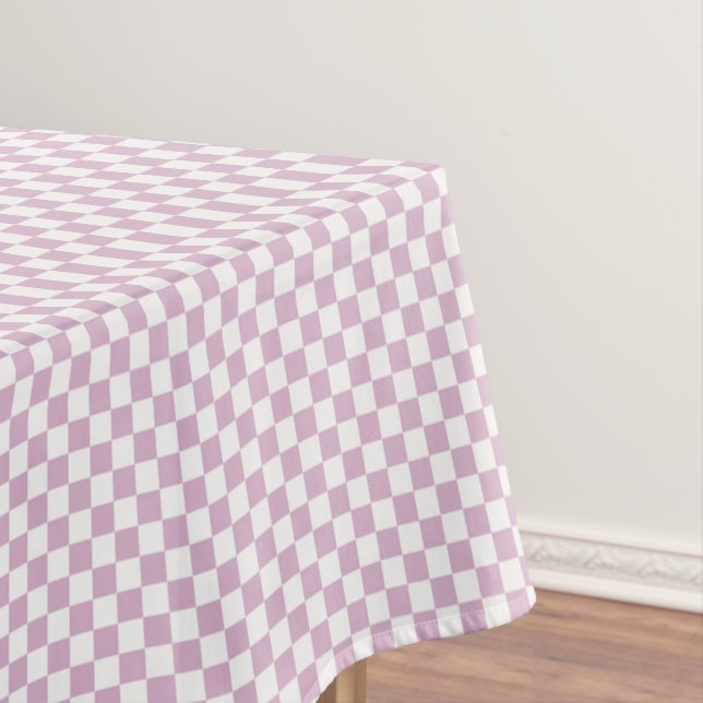 Pink und Weiß Gingham geprüft Tischdecke (Beispiel)
