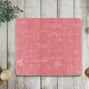 Pink und Weiß mathematische Formeln und Grafiken Schneidebrett