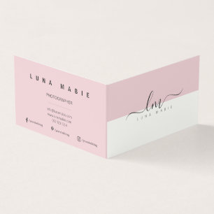 Pink und weiß, minimalistisch kalligraphisch visitenkarten