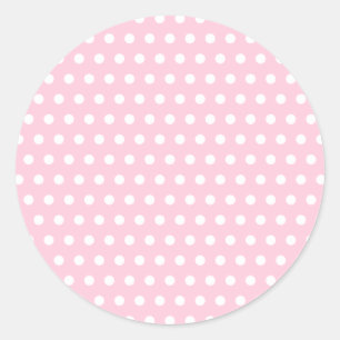 Pink und Weiß Polka Dot Muster. Spotty. Runder Aufkleber