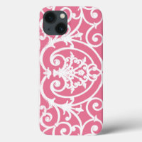 Pink und weiß scrollwork Case-Mate iPhone Gehäuse