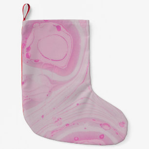 PINK UND WEISSE ABSTRAKTE BILDUNG KLEINER WEIHNACHTSSTRUMPF