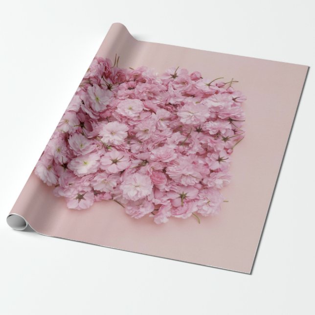 PINK UND WEISSE BLUME PETALS GESCHENKPAPIER (Ungerollt)