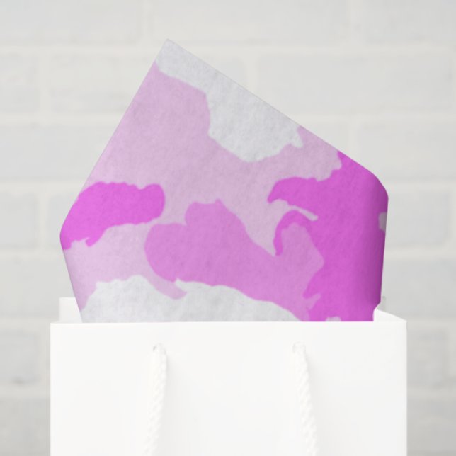 Pink und White Camouflage Muster Seidenpapier (Geschenk Tasche)