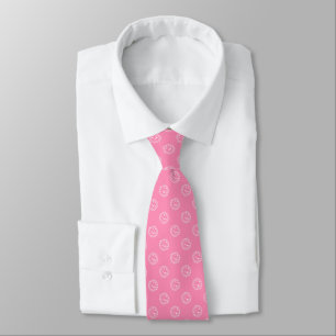 Pink und White Corona-Virus Muster Neck Tie Krawatte