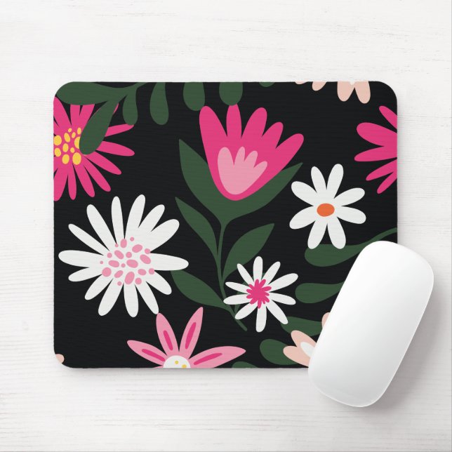 Pink und White Daisy Muster Mousepad (Mit Mouse)