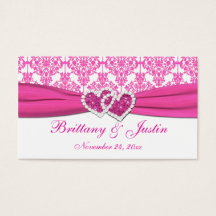 Pink und White Damask Hochzeitsvorzeichen