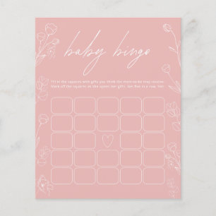 Pink und White Floral Bingo Baby Duschgame