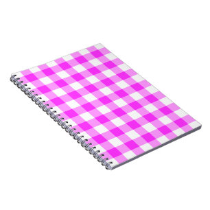 Pink und White Gingham Muster Notizblock