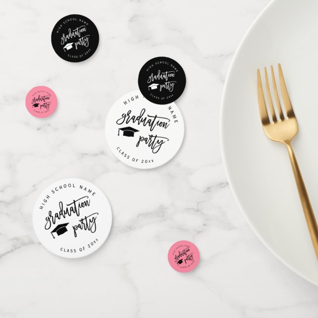 Pink und White Graduation Party-Klasse für Cocktai Konfetti (Gruppe)