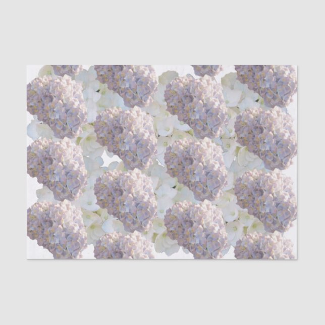 Pink und White Hydrangea Tissue Paper Seidenpapier (Vorderseite)