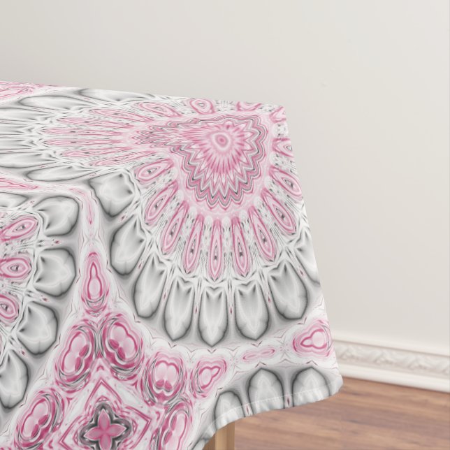Pink und White Mandala Muster Tischdecke (Beispiel)