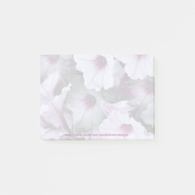 Pink und White Petunias Post-it Note Pad Klebezettel (Vorderseite)