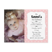 Pink und White Polka Dot Little Girl Geburtstag