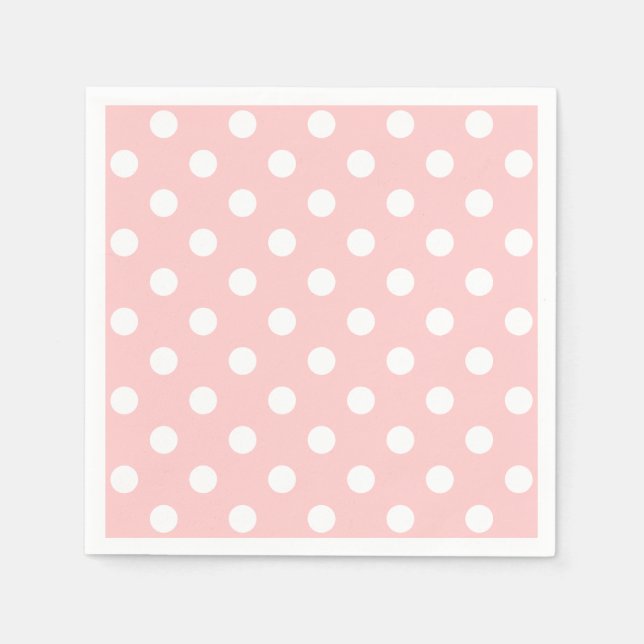 Pink und White Polka Dot Muster Serviette (Vorderseite)