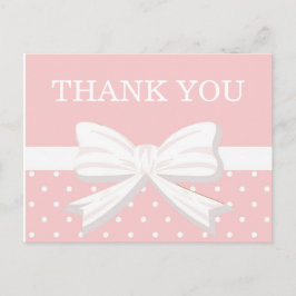 Pink und White Polka Dots & Bow Geburtstag Vielen  Postkarte
