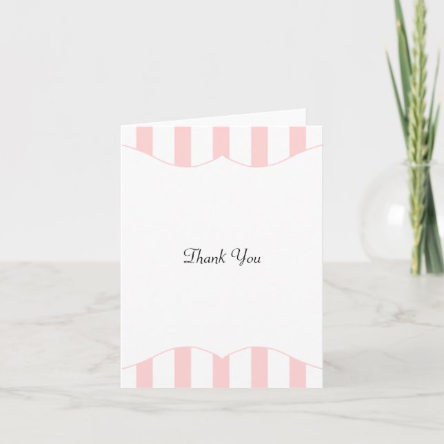 Pink und White Stripe Babydusche Danke (Vorderseite)
